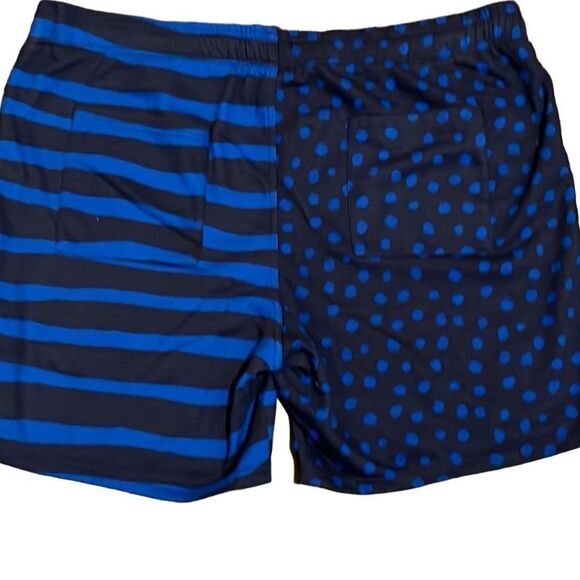 Nordstrom Cristina Martinez Mens Shorts 2XL Blue Polka Dot Stripe Sweat  NWT - Picture 6 of 7